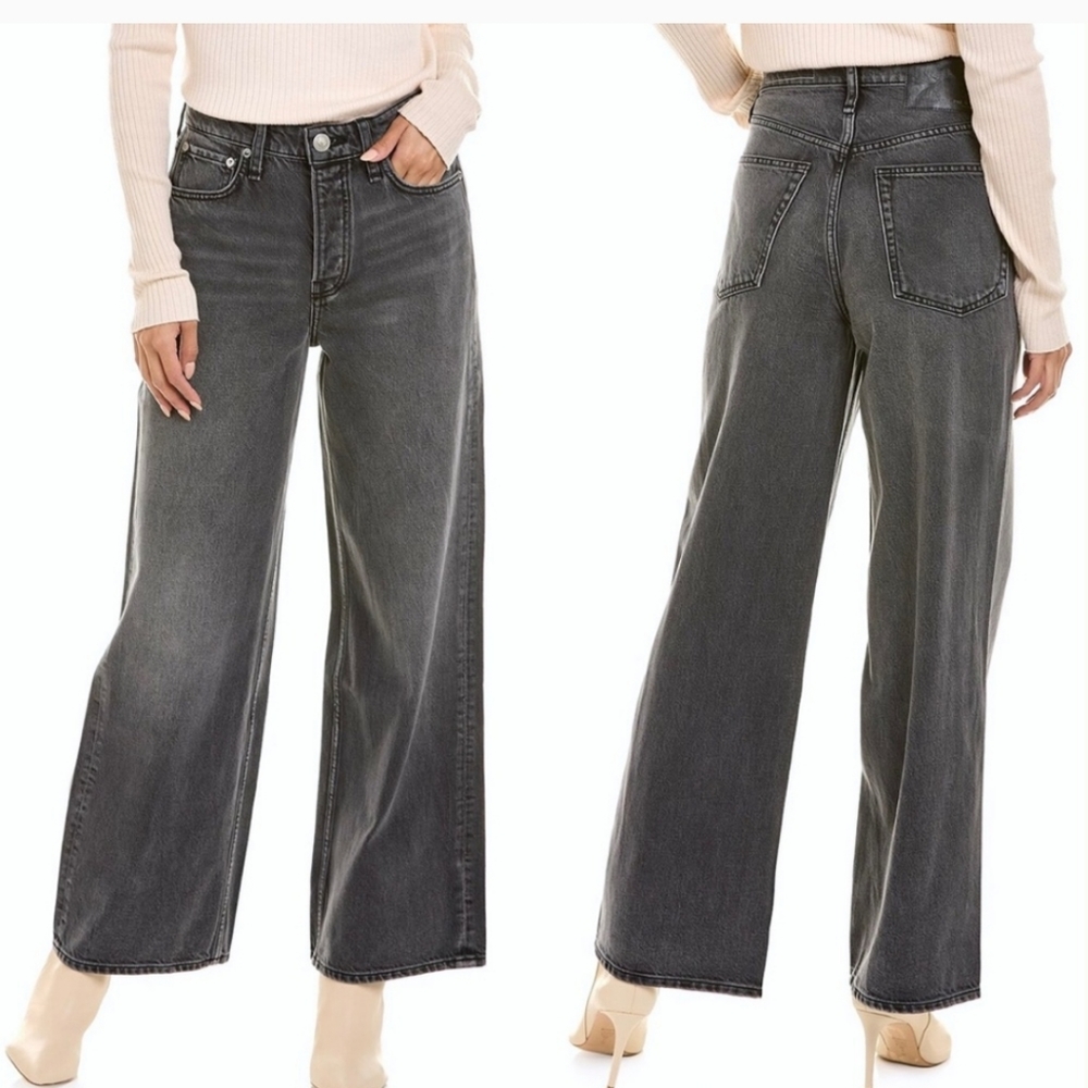 rag & bone Wide Leg Gray Denim Jeans
